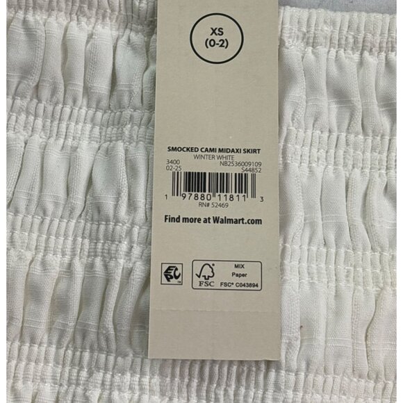 No Boundaries Smocked Cami Crop Top Winter White Size XS (0-2) New - Picture 3 of 5